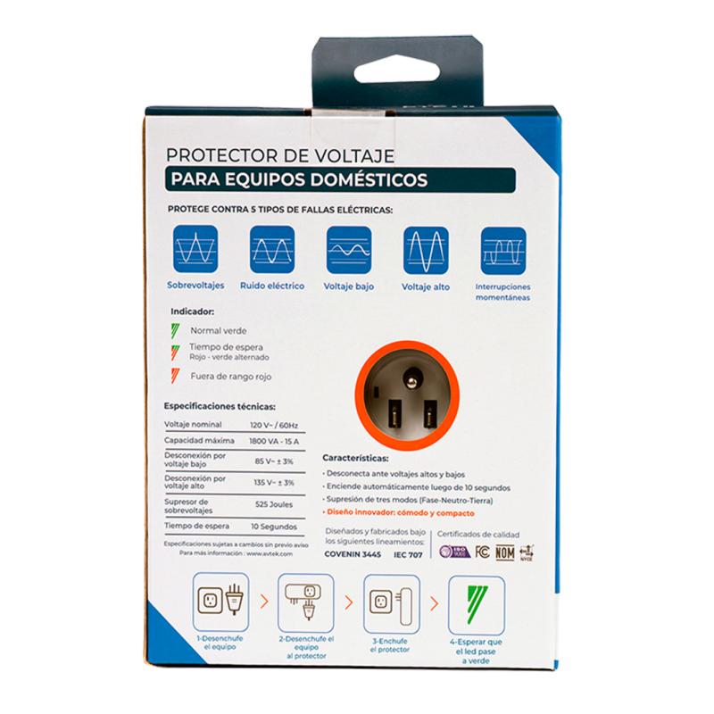 PROTECTOR DE VOLTAJE PARA EQUIPOS DOMESTICOS PTED1T51